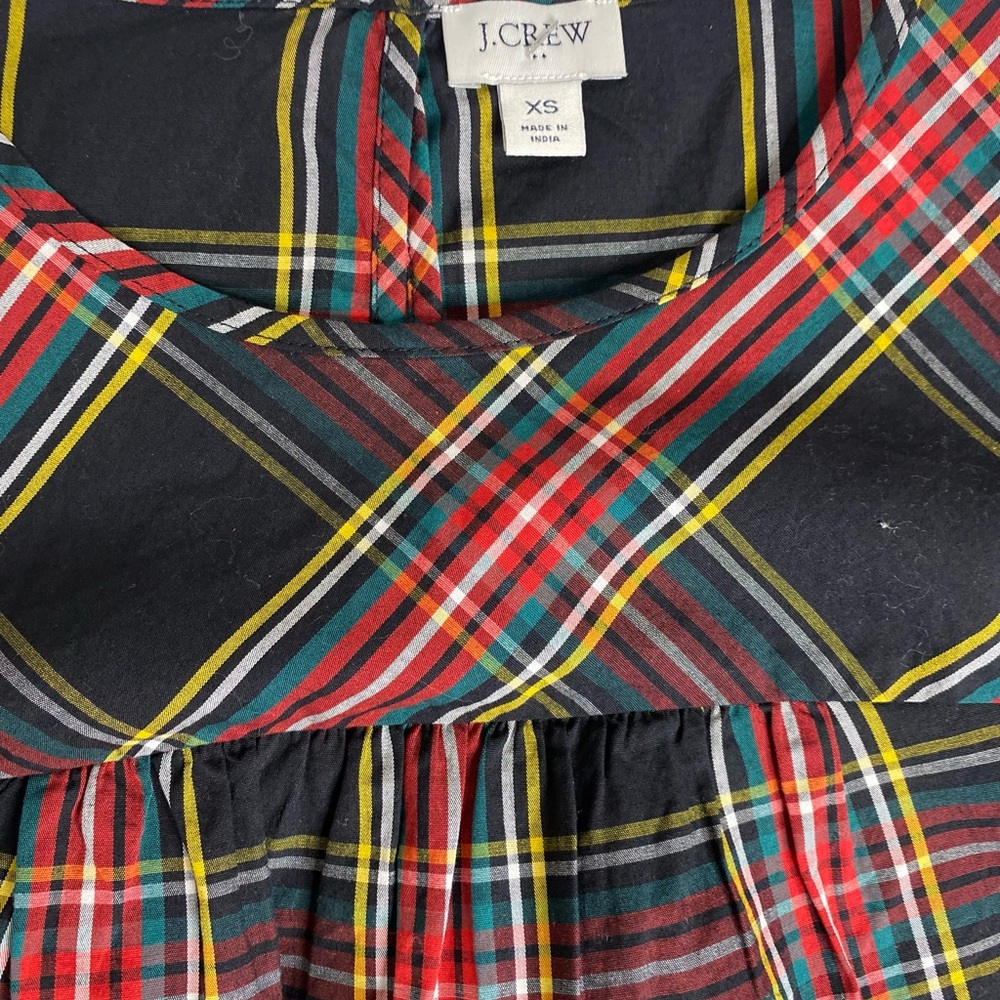 J.Crew Tartan Long Sleeve Plaid Top – Size XS - Picture 7 of 8